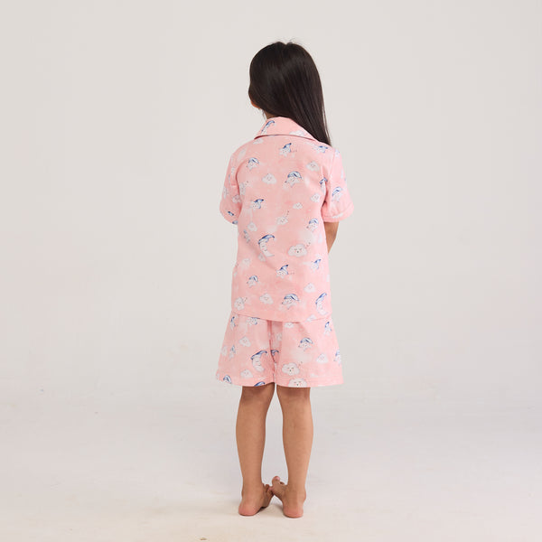 Celestial Pink Organic Shorts Set For Kids