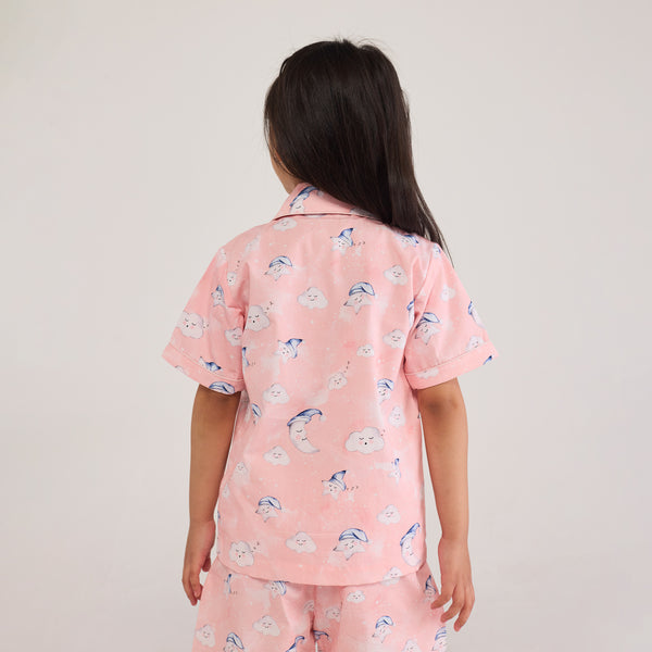 Celestial Pink Organic Shorts Set For Kids
