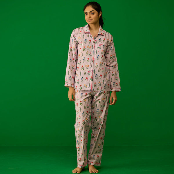 Women Florals Pima Pajama Set