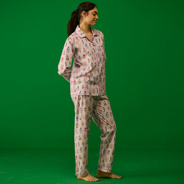 Women Florals Pima Pajama Set