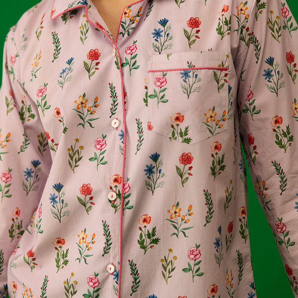 Women Florals Pima Pajama Set
