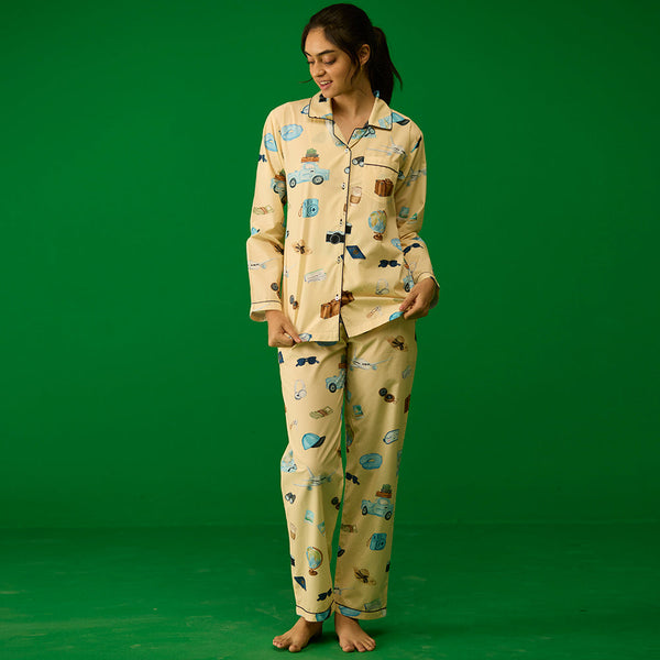 Women Travel Pima Pajama Set