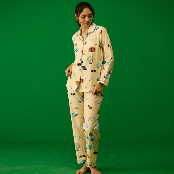 Women Travel Pima Pajama Set