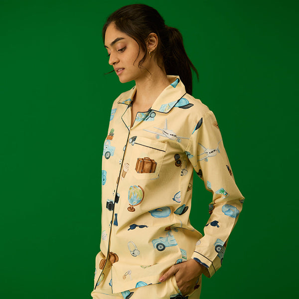 Women Travel Pima Pajama Set