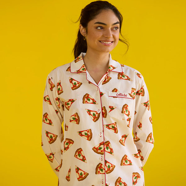 Women Pizza Party Pima Pajama Set