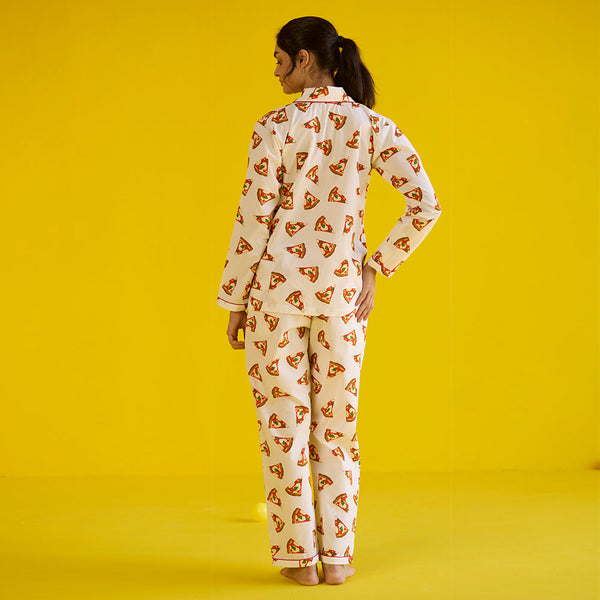 Women Pizza Party Pima Pajama Set