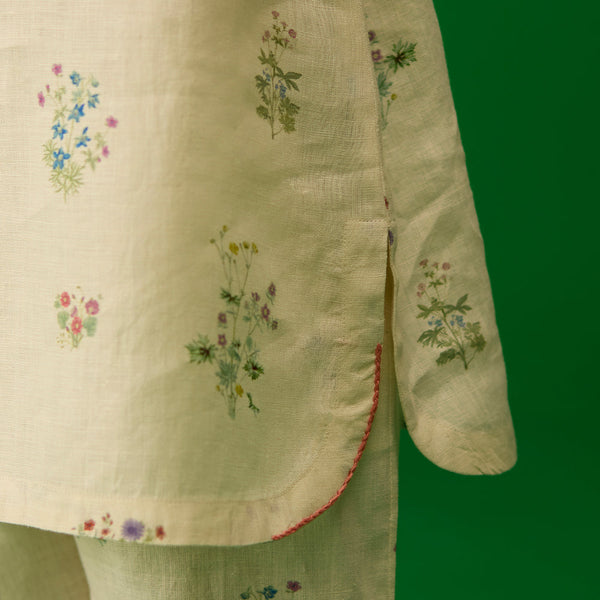 Fara Floral Kurta - Ivory