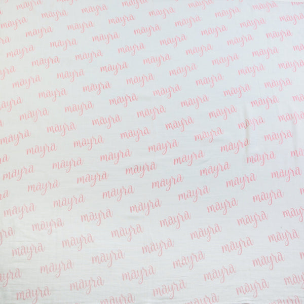 Personalized Name Organic Swaddle (Petal Pink)