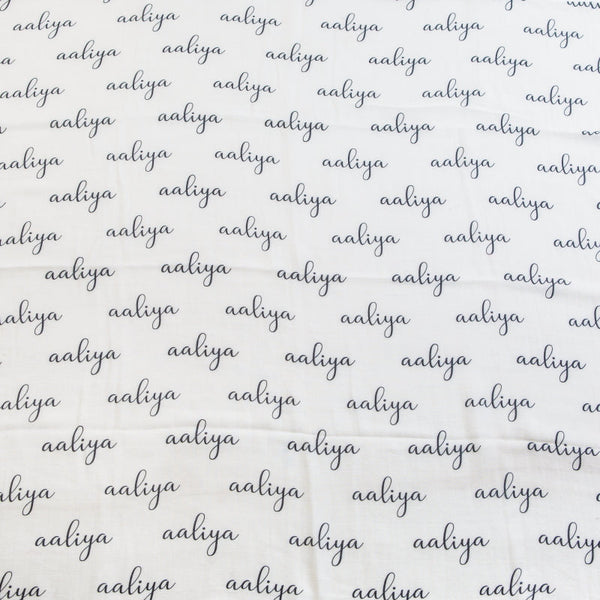 Personalized Name Organic Swaddle (Black)
