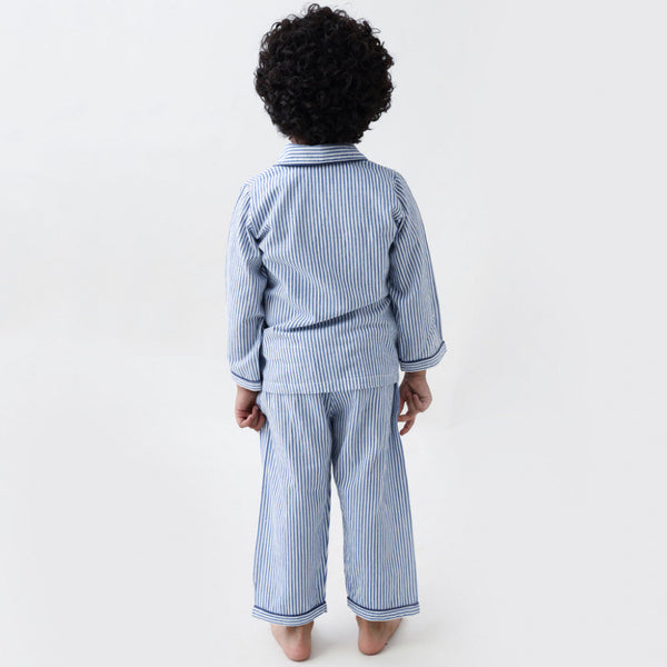 Classic Navy Stripes Pajama Set For Kids