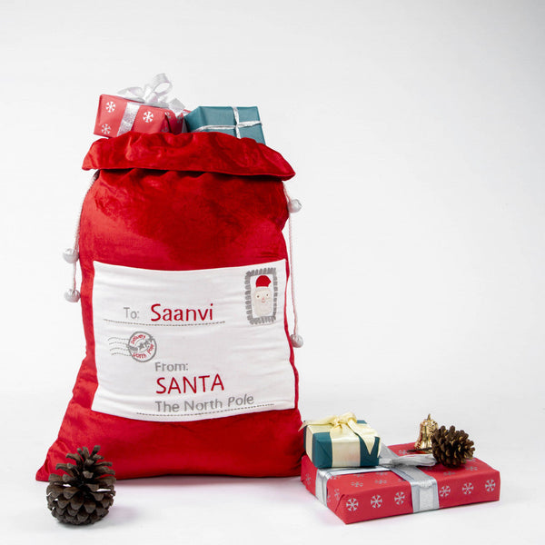 Personalized Red Velvet Luxe Santa Sack