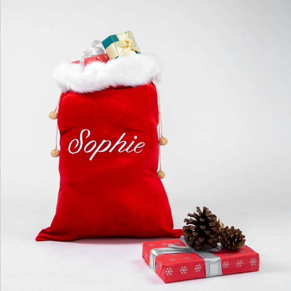 Red Velvet With Faux Fur Santa Sack