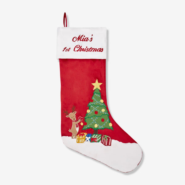 Reindeer & Tree Luxe Stocking (Winter Joys Collection)