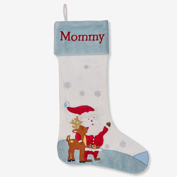Santa & His Reindeer Luxe Stocking
