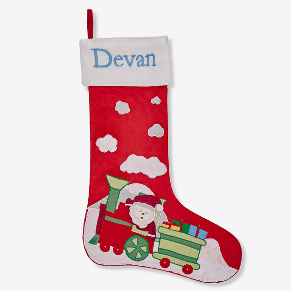 Santa On Train Luxe Stocking