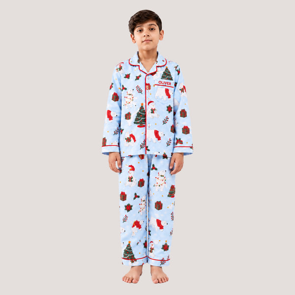 Snowy Bear Pajama Set For Kids