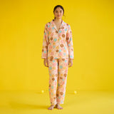 Women Doughnut Peach Pima Pajama Set