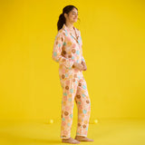 Women Doughnut Peach Pajama Set