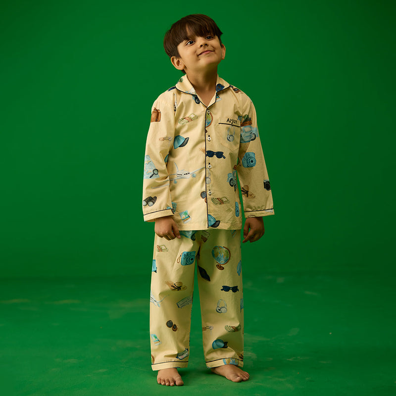 Travel Pima Pajama Set For Kids