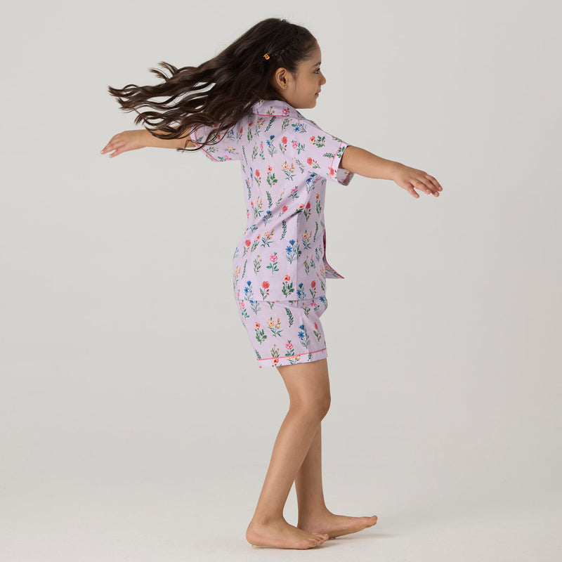 Florals Pima Shorts Set For Kids