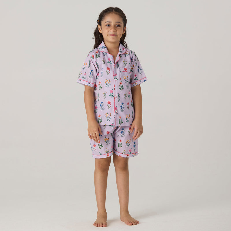 Florals Pima Shorts Set For Kids