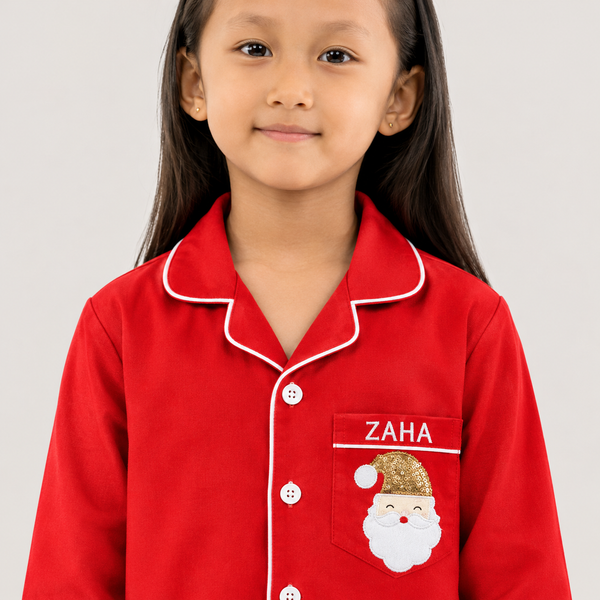 Santa Sparkle Pajama Set For Kids
