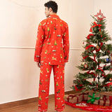 Men Holiday Puppies Pajama Set