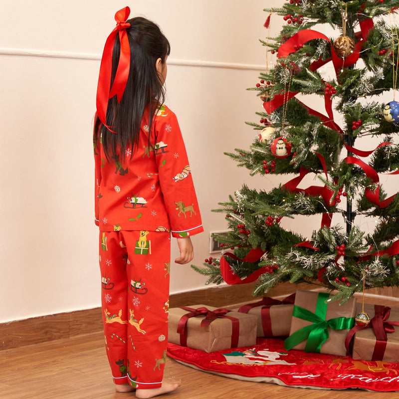 Holiday Puppies Pajama Set For Kids