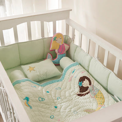 Night Night Crib Gift Set (Mermaids -Mint)