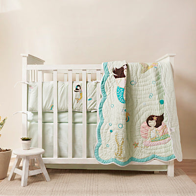 Night Night Crib Gift Set (Mermaids -Mint)