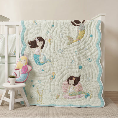 Snuggle Time Crib Gift Set (Mermaids -Mint)