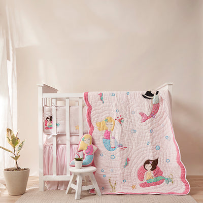 Snuggle Time Crib Gift Set (Mermaids -Pink)