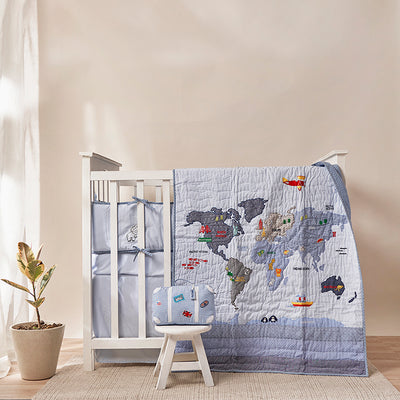 Snuggle Time Crib Gift Set (My World-Blue)