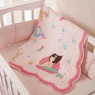 Mermaids Pink Complete Crib Bedding Set