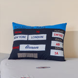 Boarding Pass Decorative Pillow (Navy)