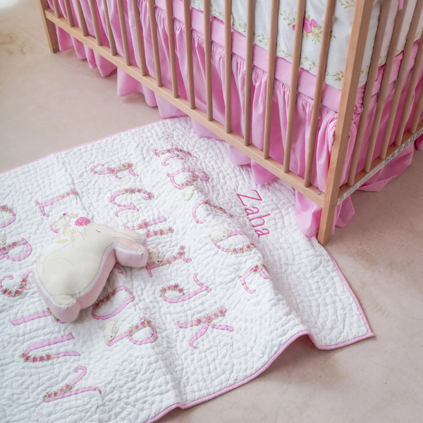 Floral Alphabet Complete Crib Bedding Set