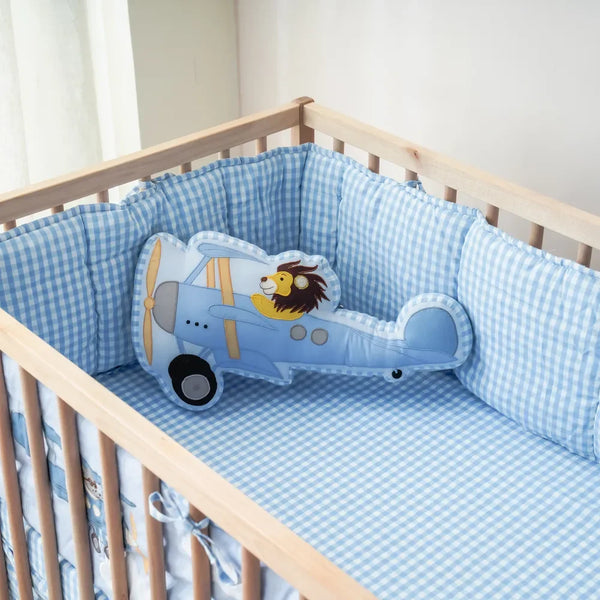 Blue Gingham Crib Sheet