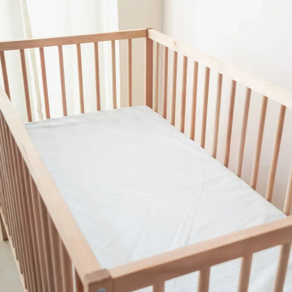 Grey & White Striped Crib Sheet