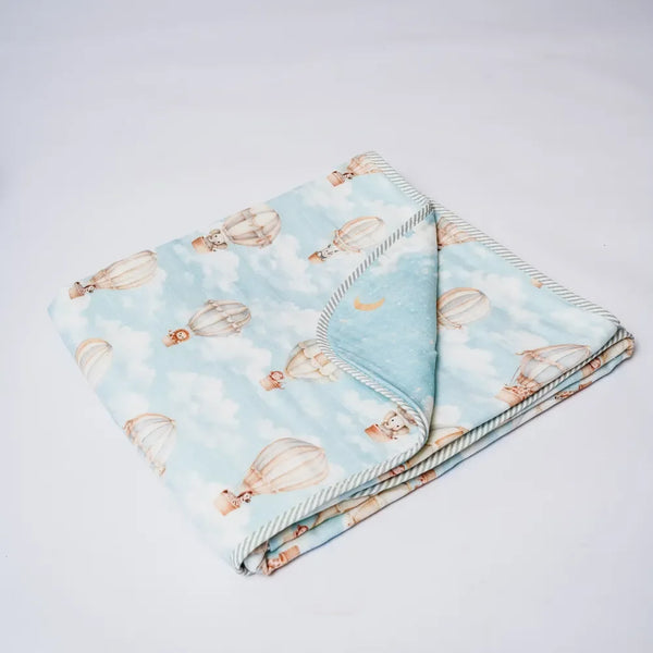 Vintage Balloons Organic Reversible Blanket