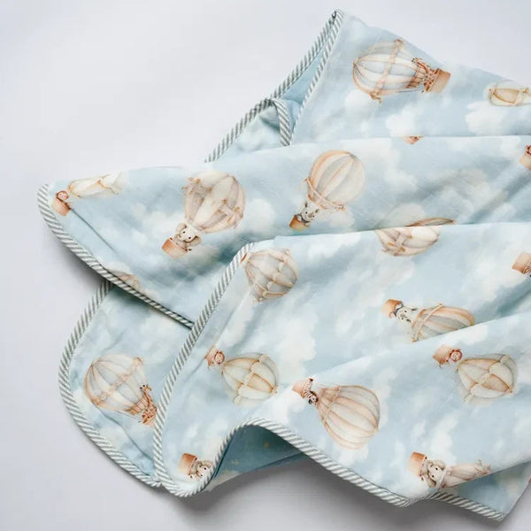 Vintage Balloons Organic Reversible Blanket