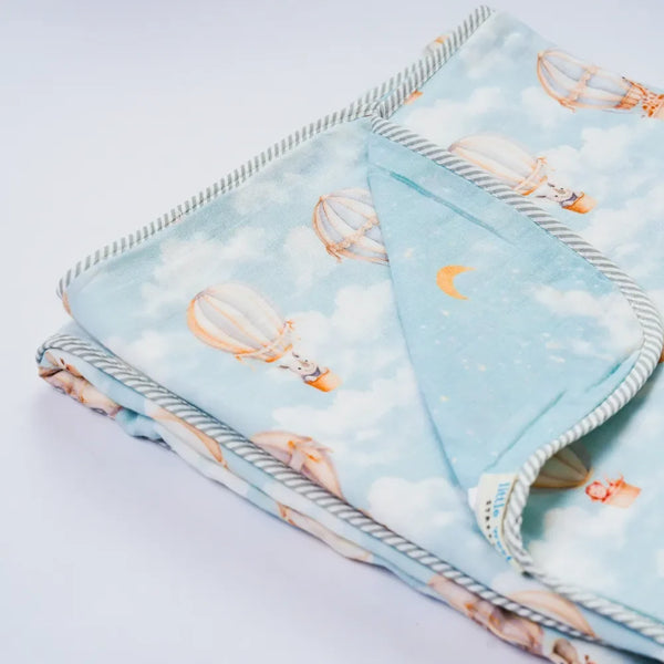 Vintage Balloons Organic Reversible Blanket