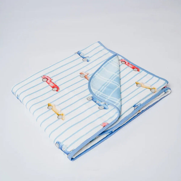 Vintage Racers Organic Reversible Blanket