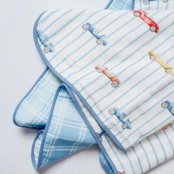 Vintage Racers Organic Reversible Blanket