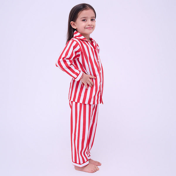 Holiday Stripes Pajama Set For Kids