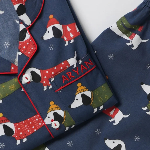 Holiday Puppy Love Pajama Set For Kids