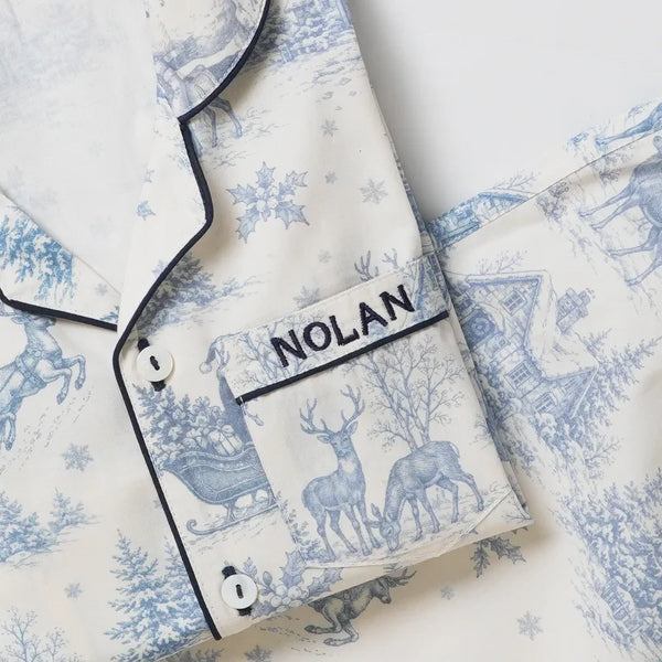 Men Christmas Night Toile Pajama Set