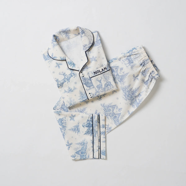 Men Christmas Night Toile Pajama Set
