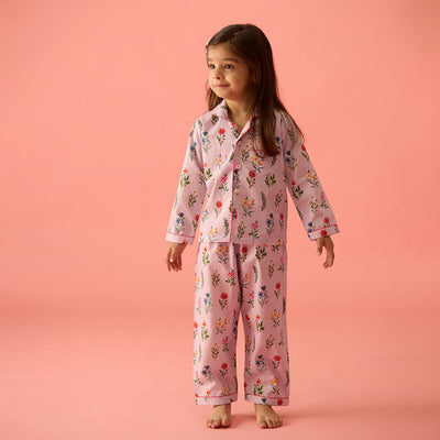 Florals Pima Pajama Set For Kids