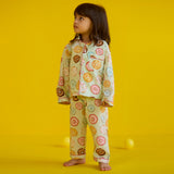 Doughnut Aqua Pima Pajama Set For Kids