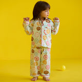 Doughnut Aqua Pima Pajama Set For Kids